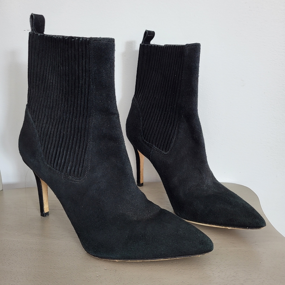 Via Spiga black leather stilleto boots